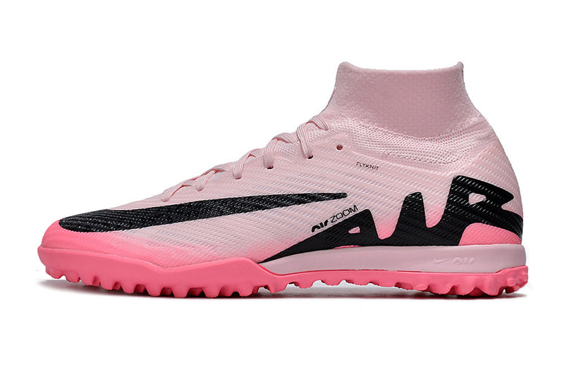 Chuteira Infantil Society Nike Air Zoom Mercurial Superflt 9 Elite TF Rosa "Mad Brilliance Pack"