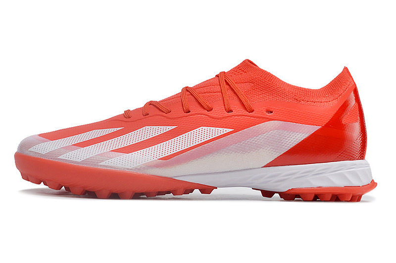 Chuteira Society Adidas X Crazyfast.1 TF Vermelha "Energy Citrus Pack"