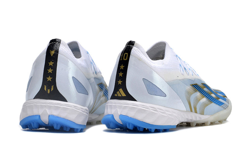 Adidas X CrazyFast.1 TF White, Blue and Gold "Las Estrellas" Society Football Boots