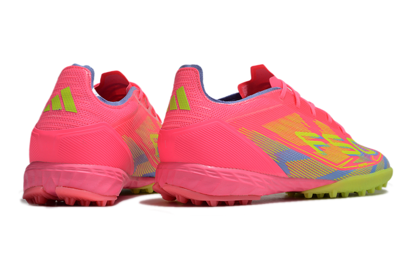 Chuteira Society Adidas F50 TF Rosa, Verde e Azul