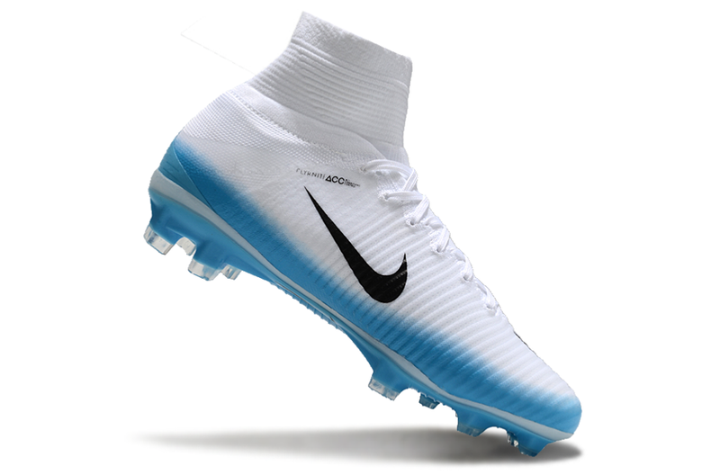 Bota de futbol Nike Retro Mercurial Superfly 5 FG Blanc i Blau 