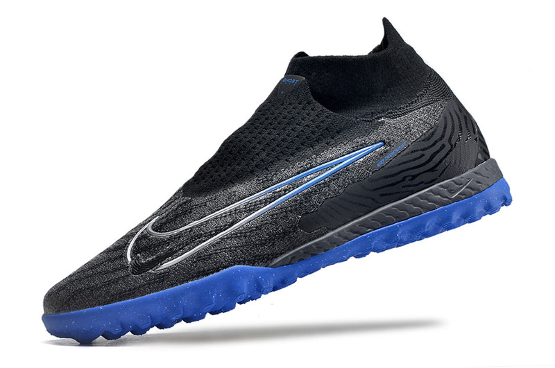 Bota de futbol Nike Phantom GX DF Elite TF negre i blau "Shadow Pack".