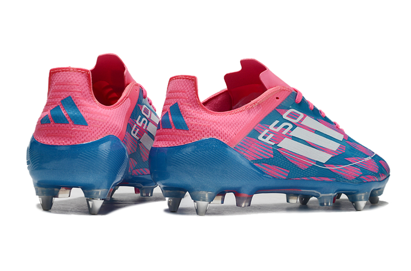 Adidas F50 Aluminum Spike Field Cleats Pink, Blue and White "Reemergence Pack"