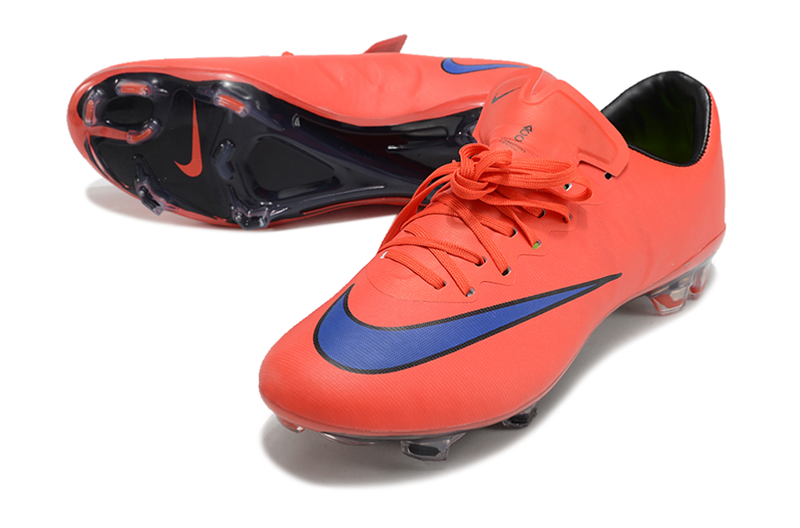 Chuteira Campo Nike Retrô Mercurial Vapor 10 FG Laranja e Azul