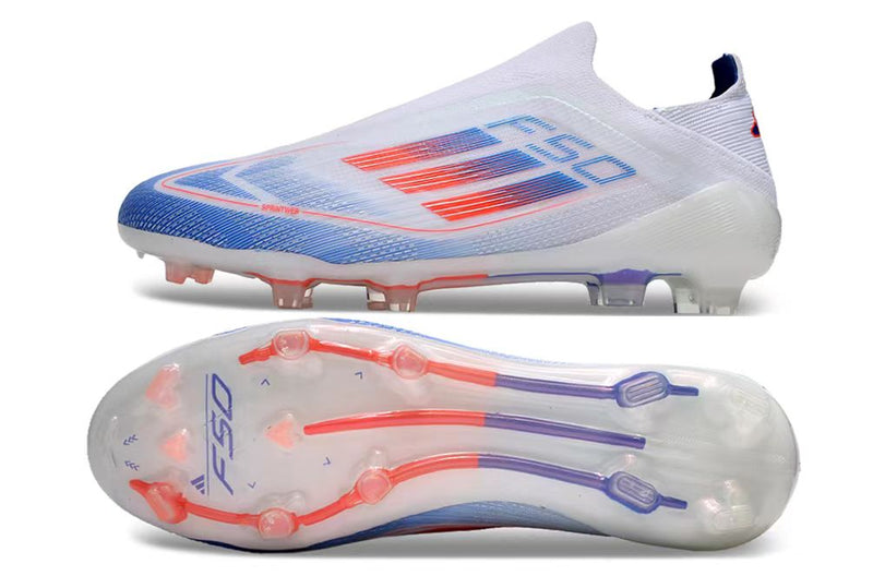 Botes de futbol Adidas F50 LL FG blanc, blau i vermell "Paquet avançat"