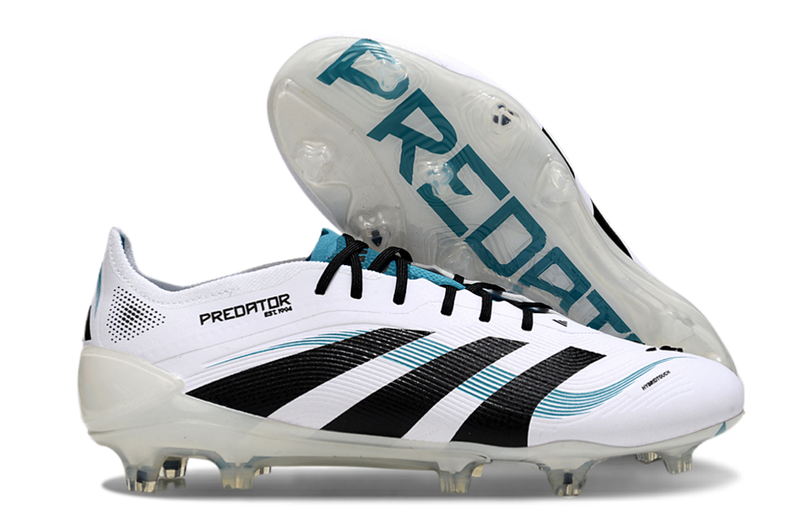 Chuteira Campo Adidas Predator Elite FG Branca e Azul