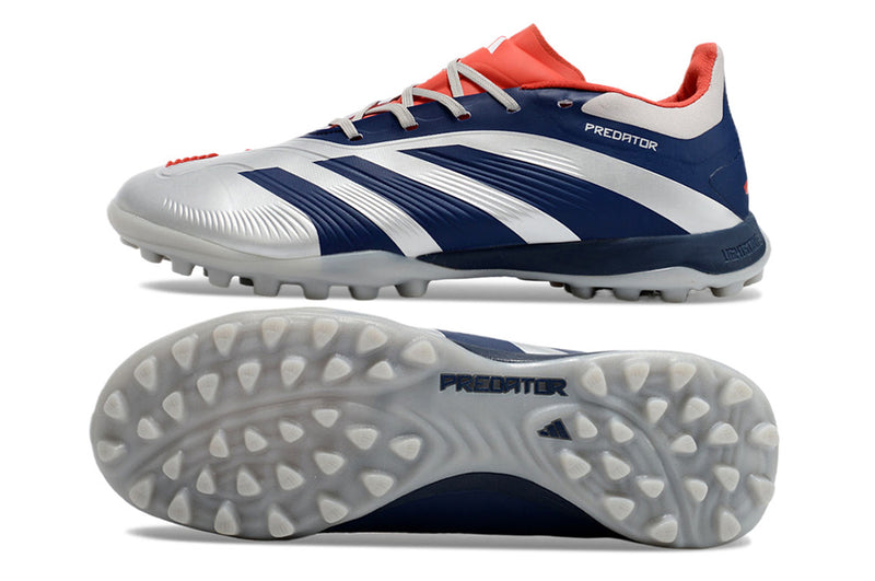 Botes de futbol per a nens de la Societat Adidas Predator Elite TF Plata i Blau "Roteiro Pack" 