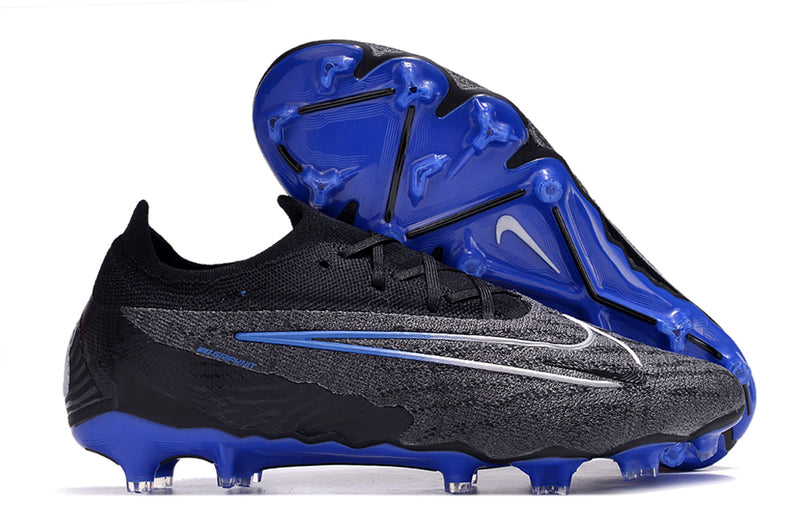 Precisão é com a Chuteira de Campo Nike Phantom GX Elite FG Preta e Azul "Black Pack" na Farda de Boleiro, Garanta a qualidade de Jogadores Profissionais