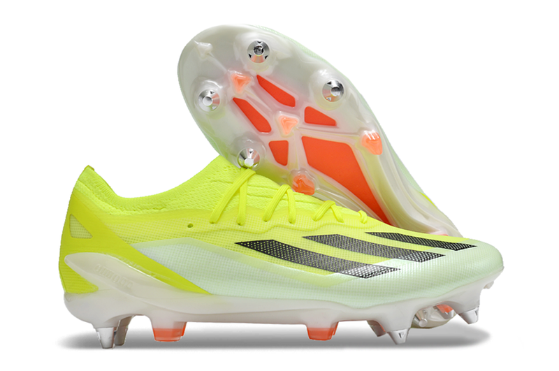 Adidas X CrazyFast.1 Green and Orange "Solar Energy Pack" Aluminum Spike Field Football Boots