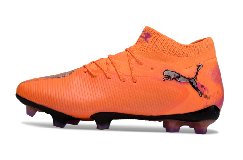 Chuteira Campo Puma Future 8 FG Laranja e Rosa