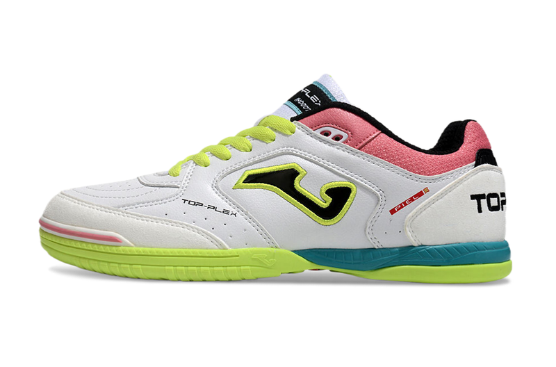 Joma Top Flex Rebound IC Futsal Boot White, Green, Pink and Blue 