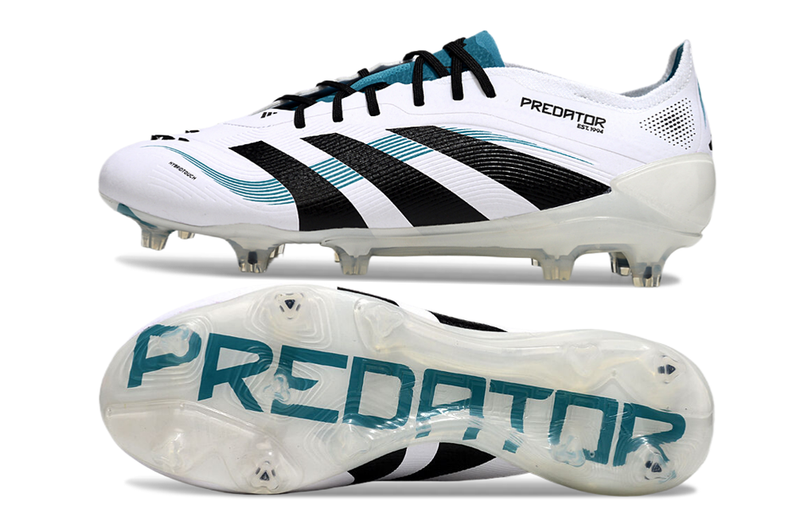 Chuteira Campo Adidas Predator Elite FG Branca e Azul