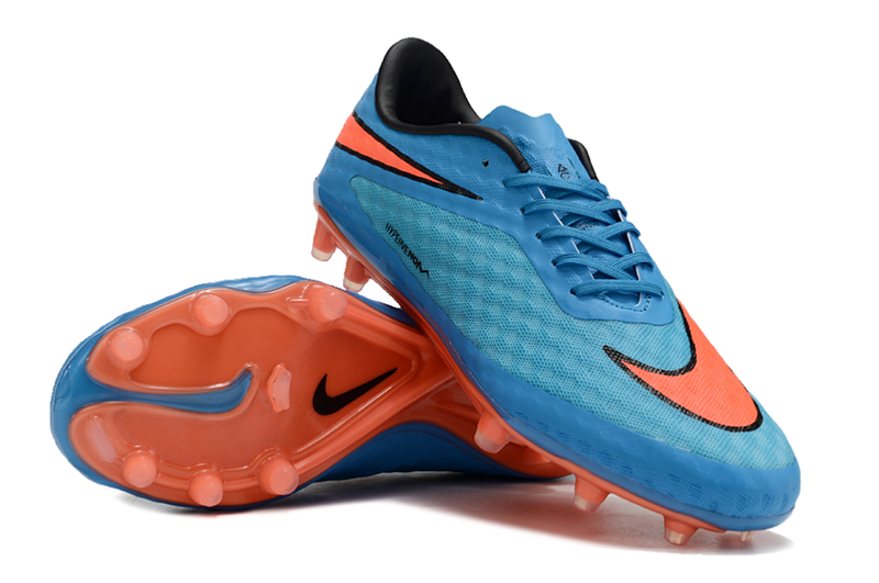 Botes de futbol Nike Retro Hypervenom Phantom I FG blau, taronja i negre 