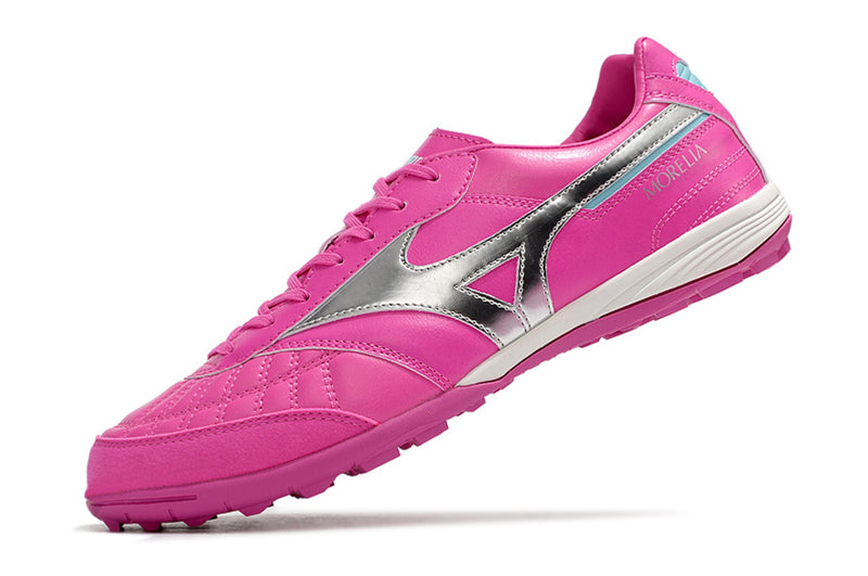 Botes de futbol Mizuno Morelia Sala Japan TF rosa i plata