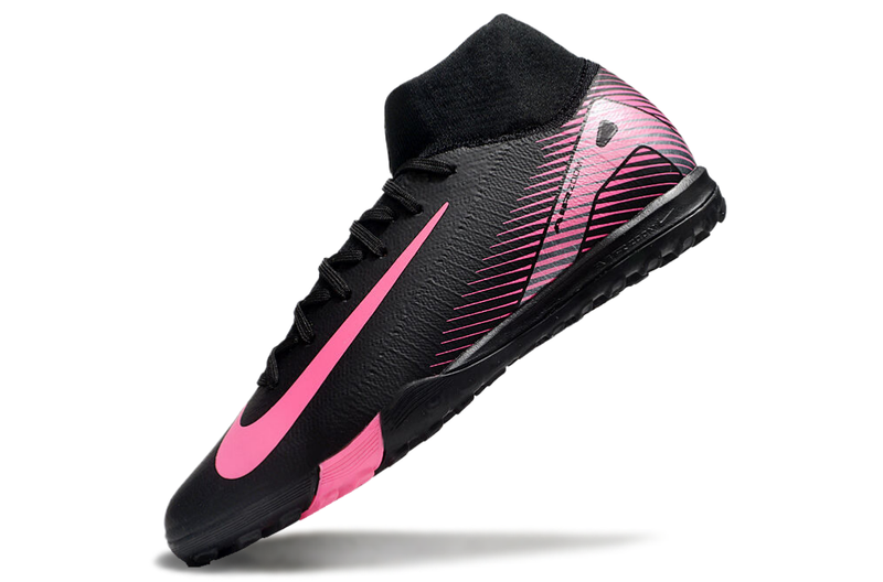 Chuteira Society Nike Air Zoom Mercurial Superfly 10 Elite TF Preta e Rosa