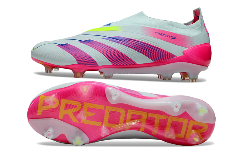 Chuteira Campo Adidas Predator LL Elite FG Branca e Rosa "Stellar Icon Pack"