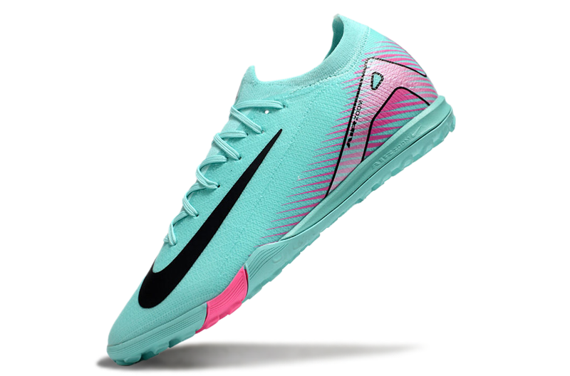 Chuteira Society Nike Air Zoom Mercurial Vapor 16 Elite TF Verde e Rosa