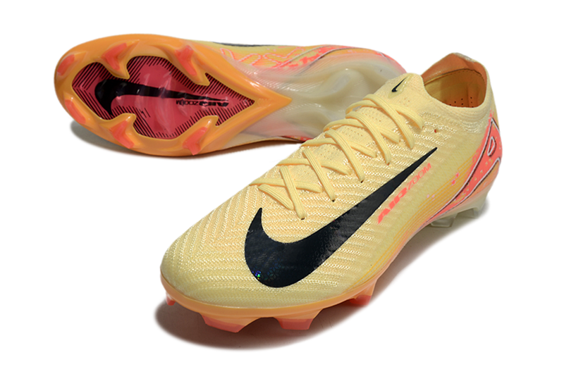 Chuteira Campo Nike Air Zoom Mercurial Vapor 16 Elite FG Amarelo e Laranja "Mbappe´s"