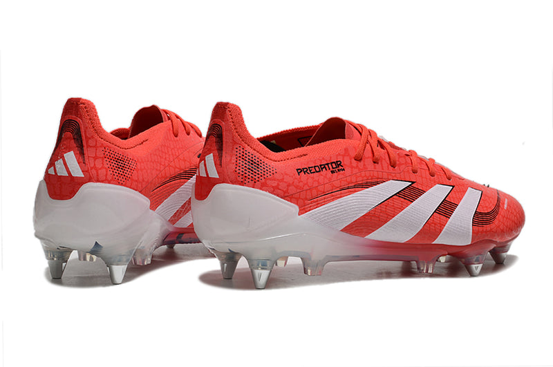 Chuteira Campo Adidas Predator Elite FT 30 Ponta de Aluminio Vermelha e Branca