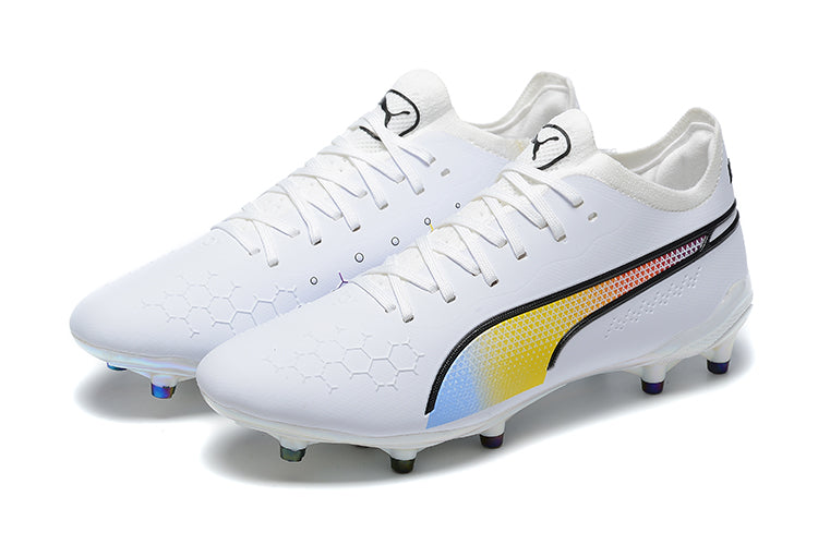 Bota de futbol Puma King Ultimate FG blanca "Icon".