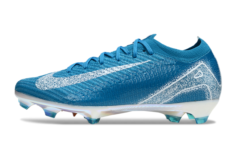 Chuteira Campo Nike Air Zoom Mercurial Vapor 16 Elite FG Azul e Branca