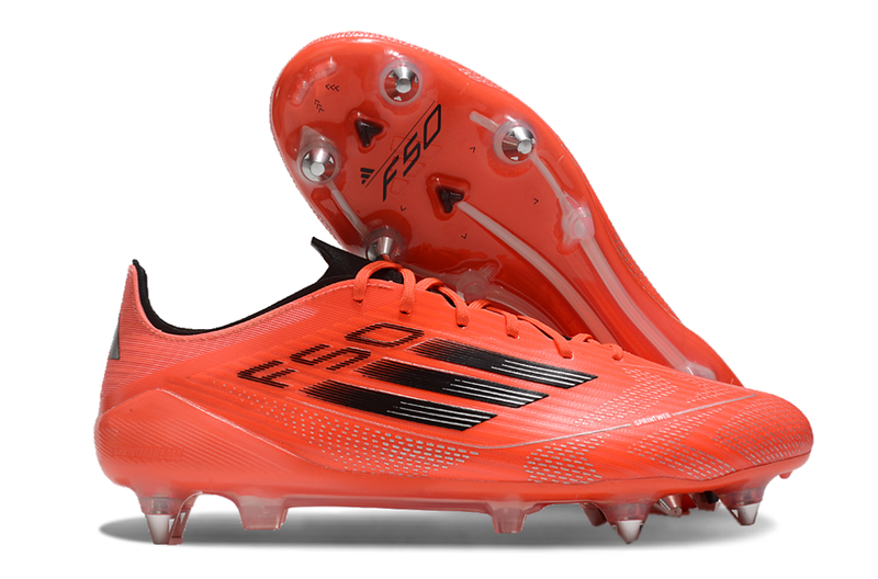 Bota de futbol Adidas F50 vermella amb punta d'alumini "Vivid Horizon" 