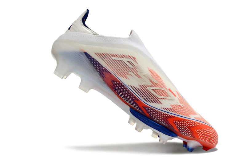 Botes de futbol Adidas F50+ LL FG blanc, blau i vermell "Paquet avançat"