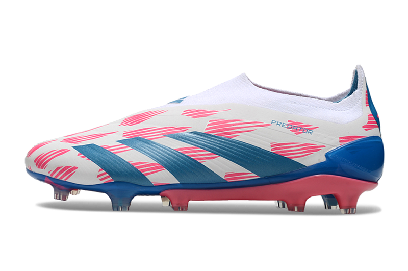 Chuteira Campo Adidas Predator LL Elite FG Branca, Azul e Rosa "Reemergence Pack"