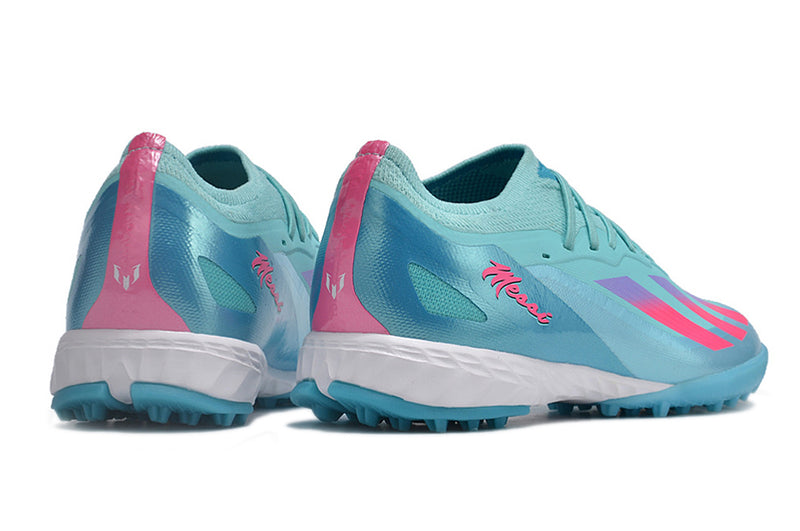 Botes de futbol de la Societat Adidas X CrazyFast.1 TF Blau i Rosa "Miami Vice"