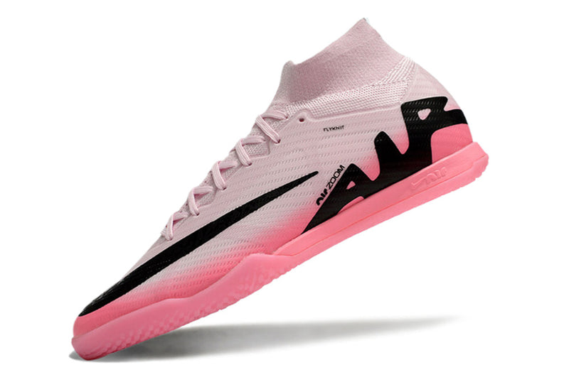 Chuteira Futsal Nike Air Zoom Mercurial Superfly 9 Elite IC Rosa e Preto "Mad Brilliance Pack"