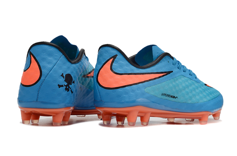 Botes de futbol Nike Retro Hypervenom Phantom I FG blau, taronja i negre 