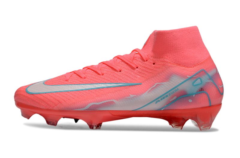 Chuteira Campo Nike Air Zoom Mercurial Superfly 10 Elite FG Rosa e Azul