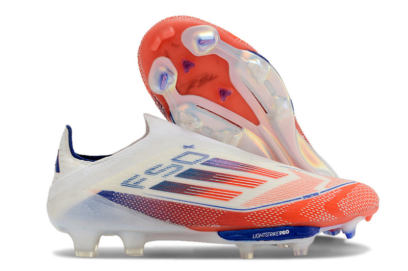 Botes de futbol Adidas F50+ LL FG blanc, blau i vermell "Paquet avançat"