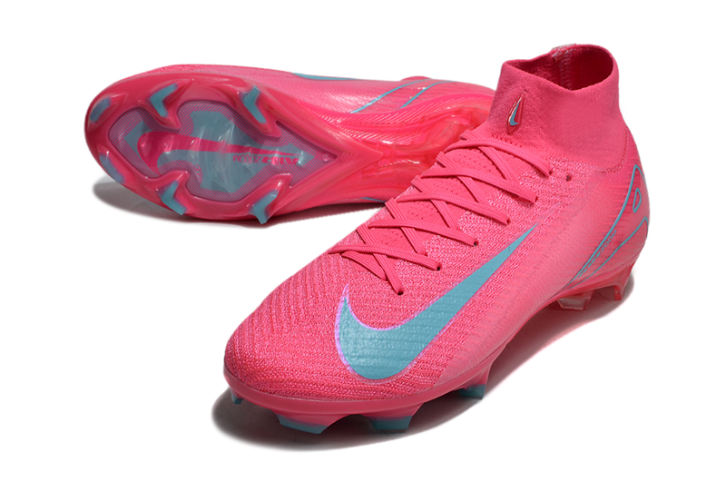 Chuteira Campo Nike Air Zoom Mercurial Superfly 10 Elite FG Rosa e Azul