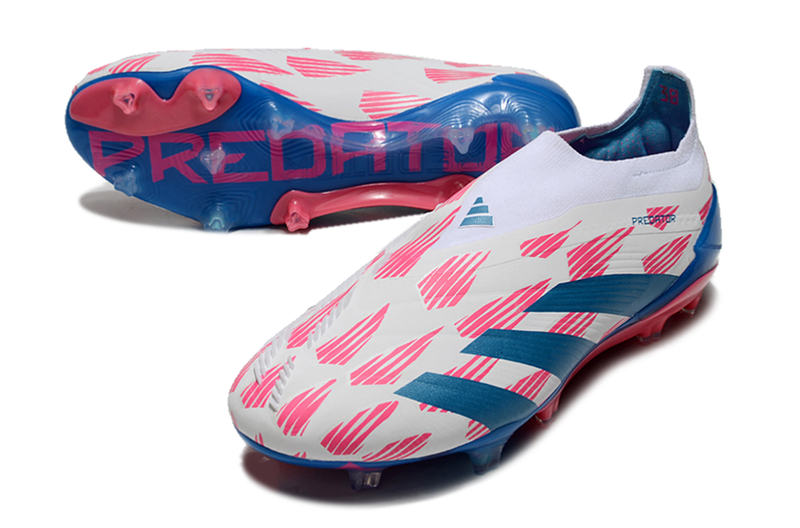 Chuteira Campo Adidas Predator LL Elite FG Branca, Azul e Rosa "Reemergence Pack"