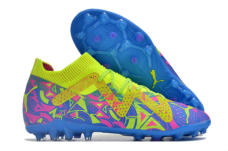 Puma Future Ultimate MG Green, Pink and Blue "Energy Pack" Society Football Boots