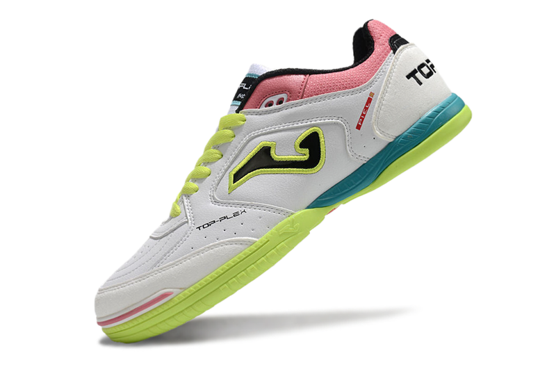 Joma Top Flex Rebound IC Futsal Boot White, Green, Pink and Blue 