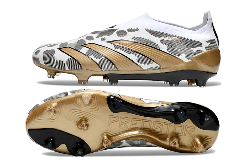 Chuteira Campo Adidas Predator LL Elite FG Branca e Dourada "Generation Pred 2.0 Pack"