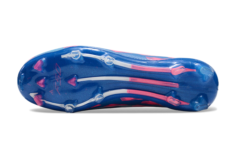 Botes de futbol Adidas F50+ LL FG rosa, blau i blanc "Reemergence Pack" 