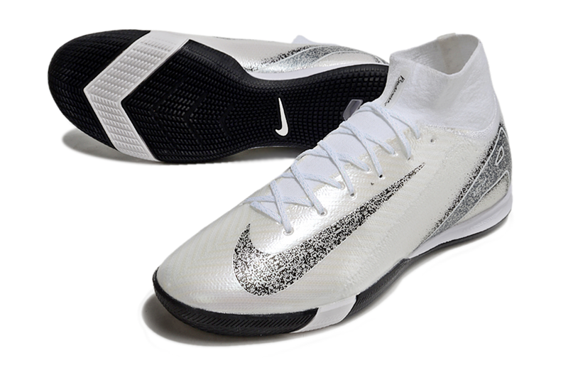 Chuteira Futsal Nike Air Zoom Mercurial Superfly 10 Elite IC Branca e Preta