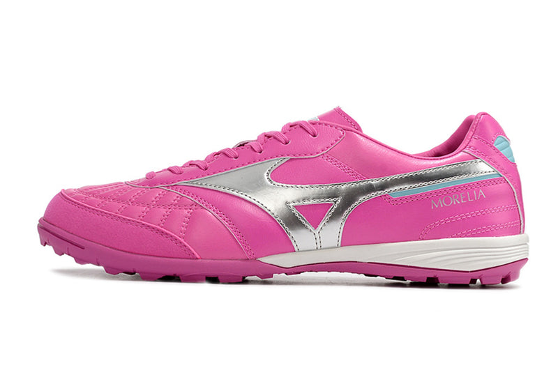 Botes de futbol Mizuno Morelia Sala Japan TF rosa i plata