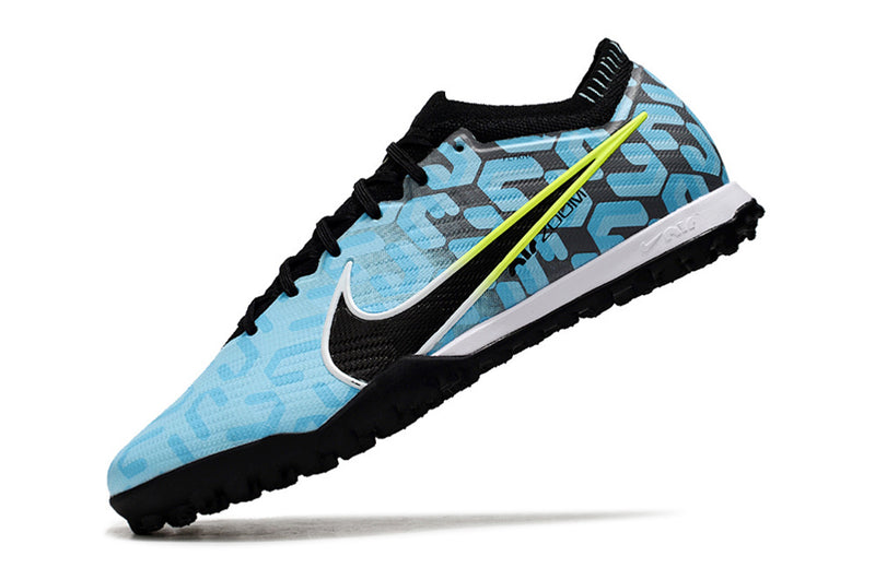 Chuteira Society Nike Air Zoom Mercurial Vapor 15 Elite TF Preta e Azul