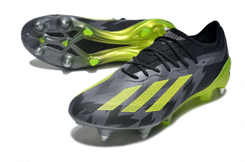 Chuteira Campo Adidas X CrazyFast.1 Ponta de Aluminio Preta e Verde "Crazycharged Pack"