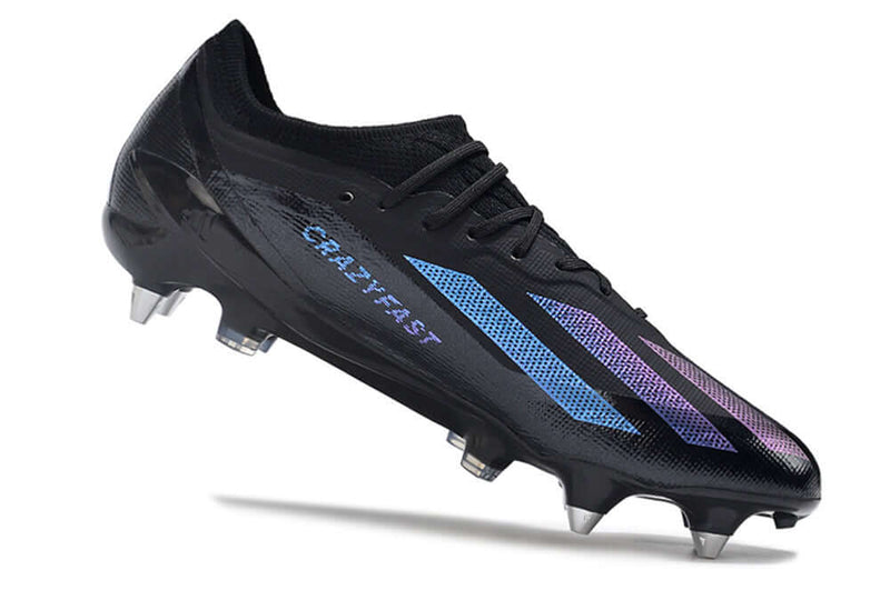 Velocidade é com Adidas X Crazyfast.1 SG Preta e Azul "Salah" na Farda de Boleiro, Garanta a qualidade de Jogadores Profissionais Elite com FRETE GRÁTIS!