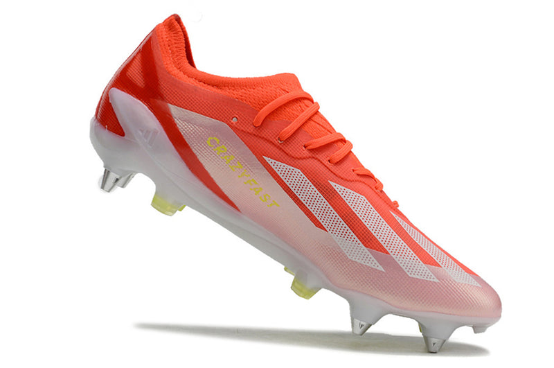 Adidas X Crazyfast Messi.1 Aluminum Spike Red and White "Energy Citrus Pack" Field Football Boots 