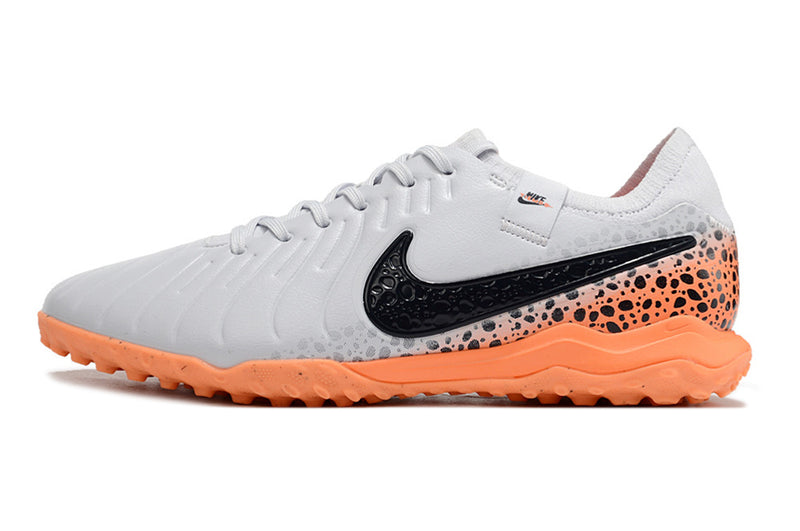 Nike Tiempo Legend 10 Pro TF White, Black and Orange "Electric Pack" Society Football Boots 