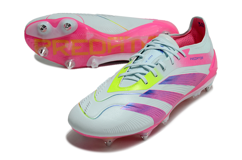 Adidas Predator Elite Aluminium Spike Field Football Boots White and Pink "Stellar Icon Pack" 