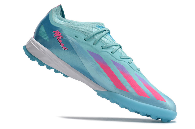 Adidas X CrazyFast.1 TF Blue and Pink "Miami Vice" Society Football Boots