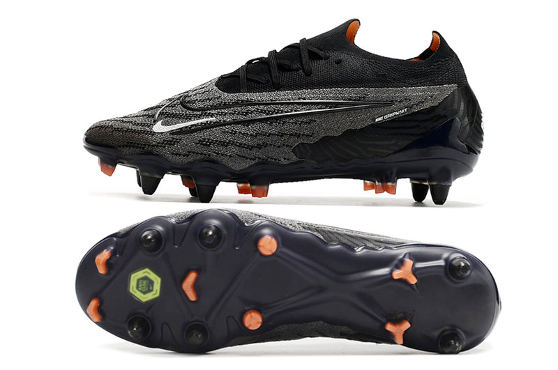 Chuteira Campo Nike Phantom GX Elite Ponta de Aluminio Preta e Laranja "Black Pack"