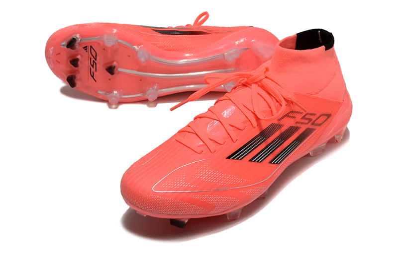 Adidas F50 Mid-Cut FG Red "Vivid Horizon" Field Boots 